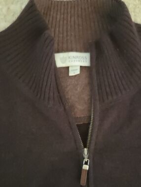 Kinross 100% Cashmere Quarter-Zip Pullover Sweater Brown Men's Size L